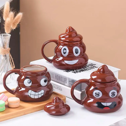 Кружка керамічна фігурна Какашка Emoji №4