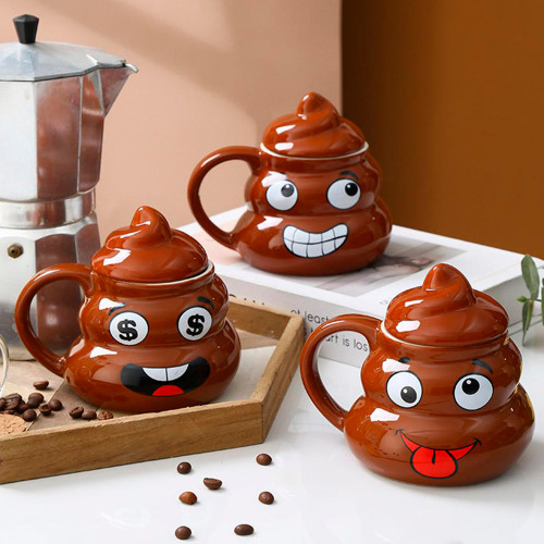 Кружка керамічна фігурна Какашка Emoji №5