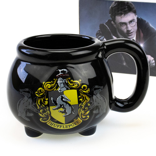 Кружка Гаррі Поттер Котелок з гербом Пуфендуй