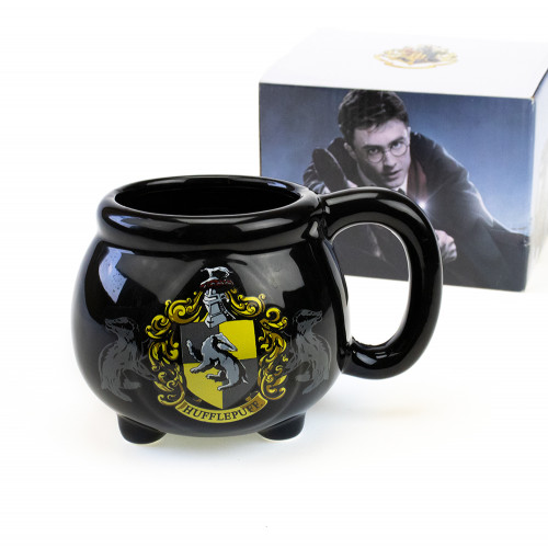 Кружка Гаррі Поттер Котелок з гербом Пуфендуй