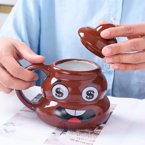 Кружка керамічна фігурна Какашка Emoji №2