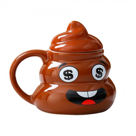 Кружка керамічна фігурна Какашка Emoji №2