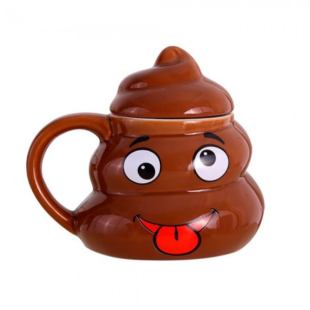 Кружка керамічна фігурна Какашка Emoji №5