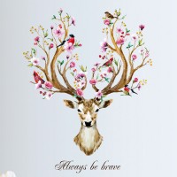 Інтер'єрна наклейка ZOO Олень з квітучими рогами SK9003B 90х60см