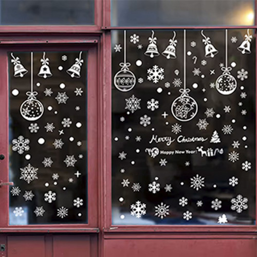 Інтерєрна наклейка NG Зимові візерунки Дзвіночки та Кульки SD 43001 (6 листів А3 192 шт)