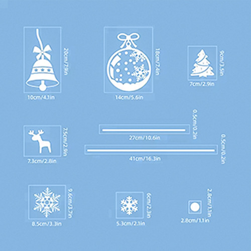 Інтерєрна наклейка NG Зимові візерунки Дзвіночки та Кульки SD 43001 (6 листів А3 192 шт)