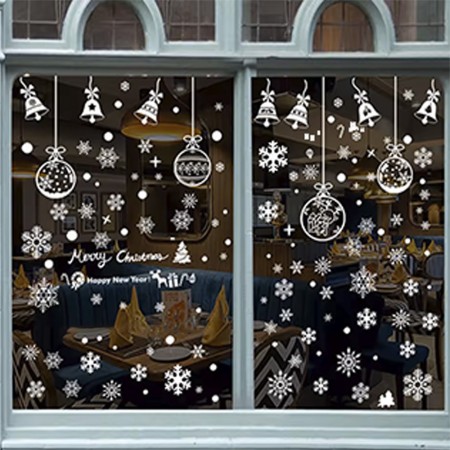 Интерьерная наклейка NG Зимние узоры Колокольчики и Шарики SD 43001 (6 листов А3 192 шт)