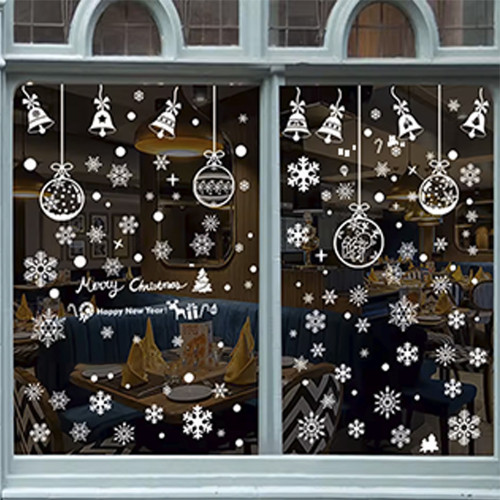 Інтерєрна наклейка NG Зимові візерунки Дзвіночки та Кульки SD 43001 (6 листів А3 192 шт)