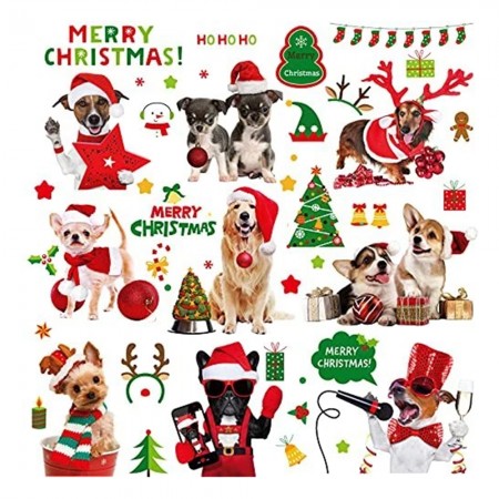 Интерьерная наклейка NG Merry Christmas Dogs JD2311 (9 листов А4)