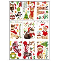 Интерьерная наклейка NG Merry Christmas Cats JD2312 (9 листов А4)