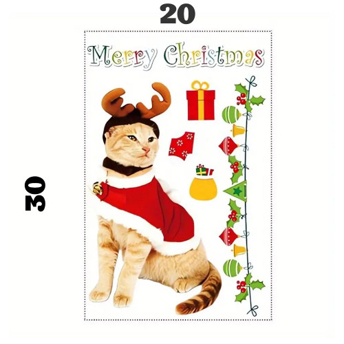 Інтерєрна наклейка NG Merry Christmas Cats JD2312  (9 аркушів А4)