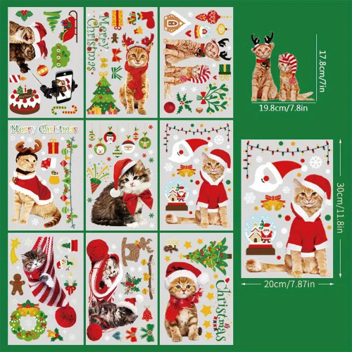 Інтерєрна наклейка NG Merry Christmas Cats JD2312  (9 аркушів А4)