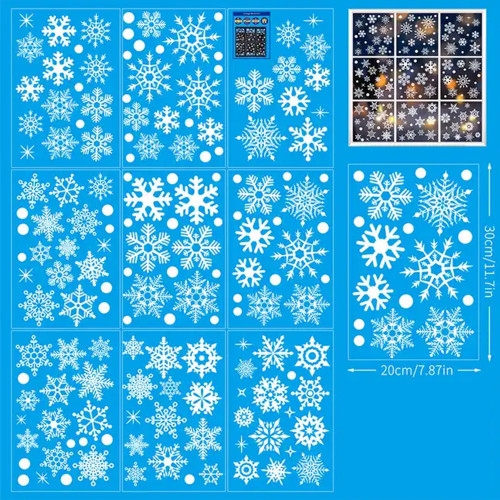 Інтерєрна наклейка NG Сніжинки мікс білі JD2301 (9 листів А4155 шт)