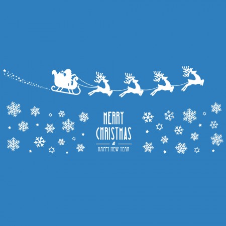 Интерьерная наклейка NG Санта Клаус с оленями SK6028 45х60см