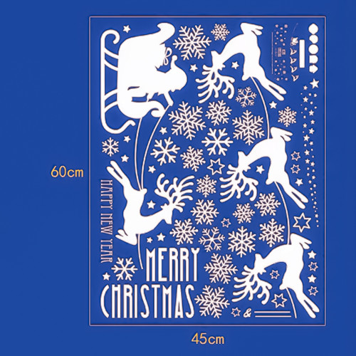 Інтерєрна наклейка NG Санта Клаус з оленями SK6028 45х60см