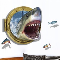 Интерьерная наклейка ZOO Акула в иллюминаторе XH4275 90х60см