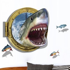 Интерьерная наклейка ZOO Акула в иллюминаторе XH4275 90х60см