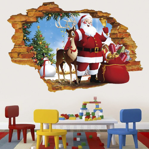 Інтерєрна наклейка NG Санта Клаус та Рудольф XH7247 50х70см