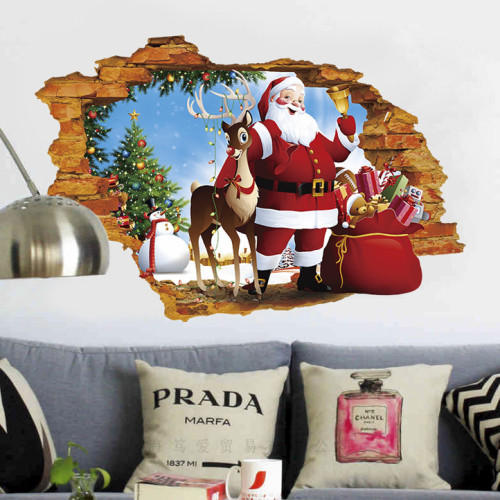 Інтерєрна наклейка NG Санта Клаус та Рудольф XH7247 50х70см