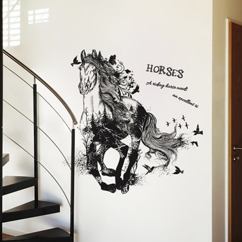 Інтерєрна наклейка ZOO Чорний Кінь XL8346 90х60см