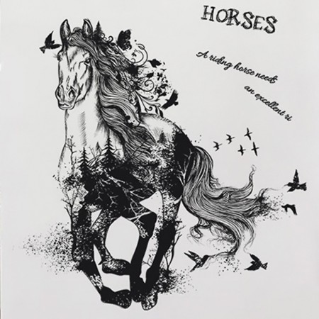 Інтер'єрна наклейка ZOO Чорний Кінь XL8346 90х60см