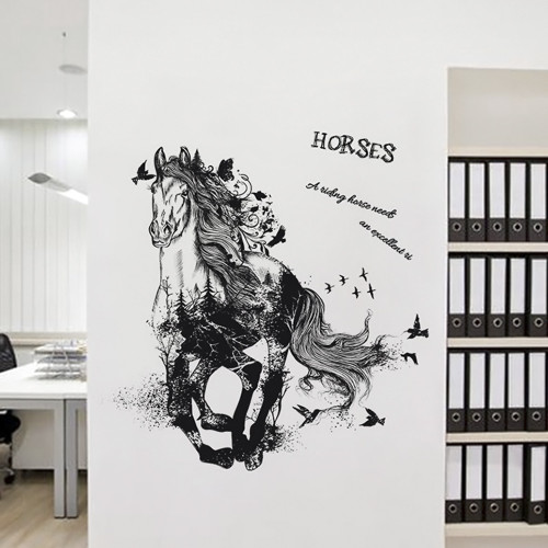Інтерєрна наклейка ZOO Чорний Кінь XL8346 90х60см