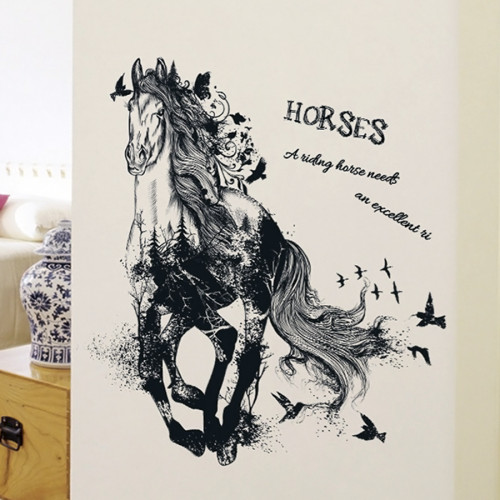 Інтерєрна наклейка ZOO Чорний Кінь XL8346 90х60см