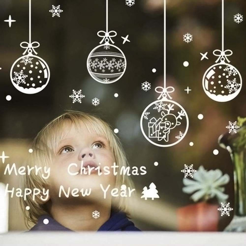 Інтерєрна наклейка NG Зимові візерунки Кульки 60х45 ABQ6003 (1 лист 47шт)