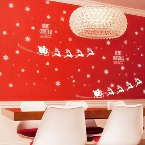 Інтерєрна наклейка NG Санта Клаус з оленями SK6028 45х60см