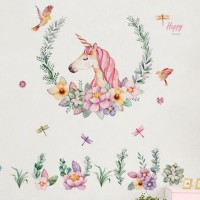 Интерьерная наклейка ZOO Единорог с лаврами JM7329 90х60см