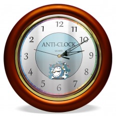Часы с обратным ходом Anti-clock Ц013 (коричневые)