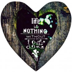 Подушка сердце Life is nothing without Love