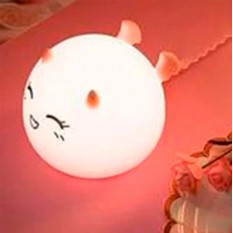Силиконовый сенсорный ночник LED Монстрик (розовый)