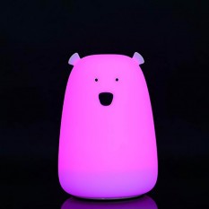 Силиконовый сенсорный ночник LED Медвежонок (розовый)