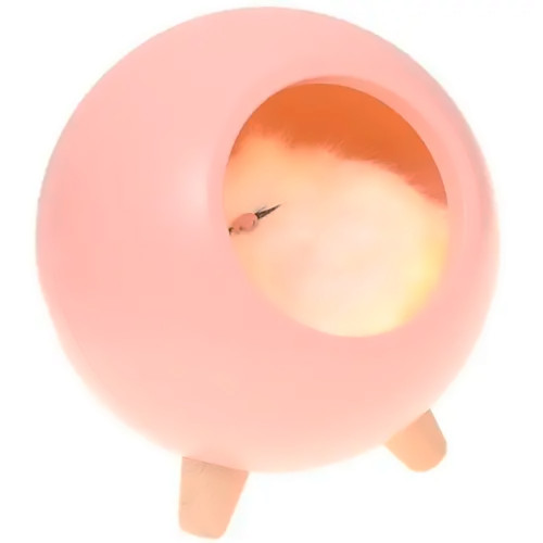 LED Нічник Сплячий кіт у будиночку (рожевий)