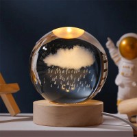 Нічник світильник 3D Кришталева куля Д6 Хмарка 13407¶