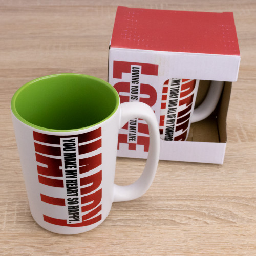 Кружка с пожеланием HAPPY