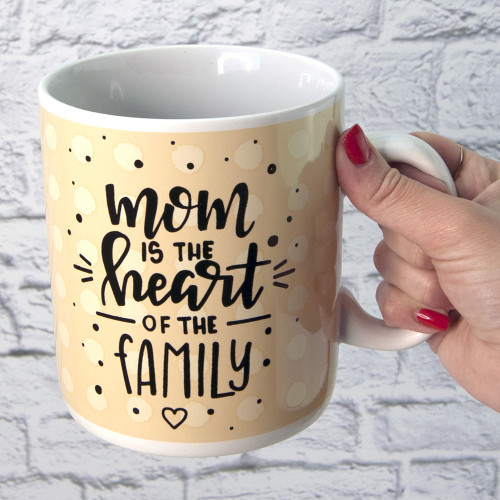 Кухоль Гігант Мама серце сімї - Mam in the heart of the family
