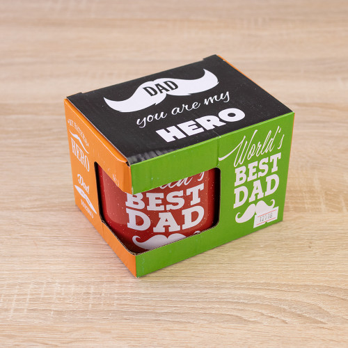 Кухоль для тата Тато ти мій герой - Dad you are my hero 400 мл 12735 (червоний)