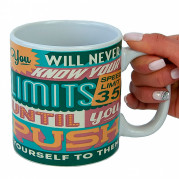 Кружка мотивационная Твой предел - You Limits 600 мл (голубой с желтым)