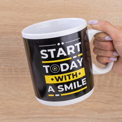 Кружка Гигант Начни сегодня с улыбки - Start today with a smile