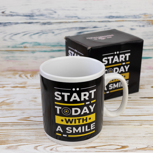 Кружка Гигант Начни сегодня с улыбки - Start today with a smile