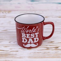 Кружка для тата Кращий тато у світі - World's best dad 400 мл 12718 (червоний)