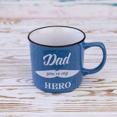Кружка для тата Dad you're my hero 400 мл 12738 (блакитний)