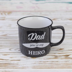 Кружка для тата Dad you're my hero 400 мл 12739 (графіт)