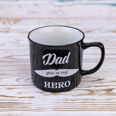 Кружка для тата Dad you're my hero 400 мл 12742 (чорний)