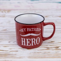 Кухоль для тата Мій батько герой - My father hero 400 мл 12743 (червоний)