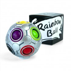 Головоломка антистресс 3D Пятнашки IQ Rainbow Ball (серебро)