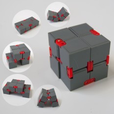 Кубик антистресс Infinity Cube (серый с красным)