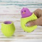 Іграшка антистрес Фуфлік Курча бузковий у зеленому кошику